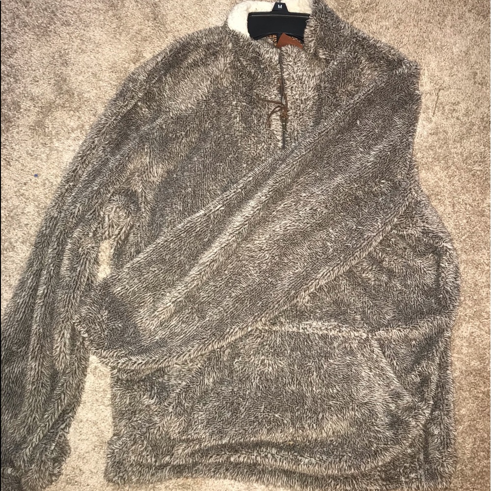 Soft fuzzy half zip